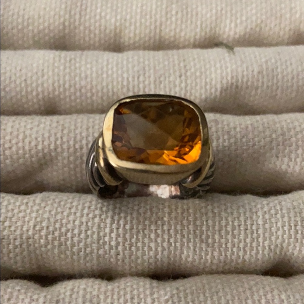 David Yurman Gold Ring with Citrine.